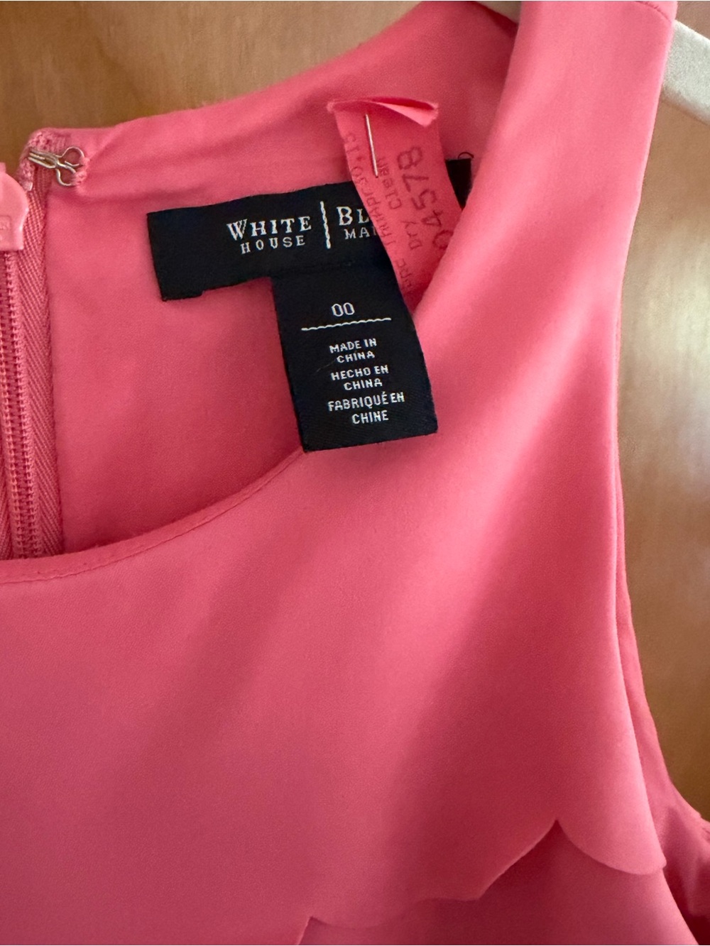 WHBM 00 Pink Scallop Tiered Sleeveless Dress - Picture 3 of 10
